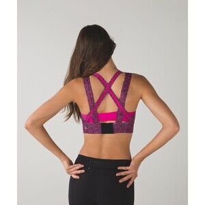 Lululemon Oxygen Flashback Sports Bra Magenta Pink Sz 6 30-32 Classic